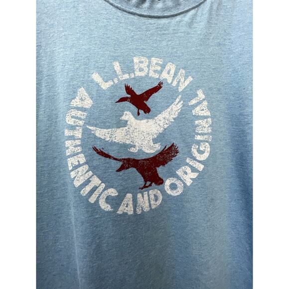 L.L. Bean Short Sleeve Authentic Original Ducks Men’s M Light Blue Cotton Tee - Picture 2 of 8